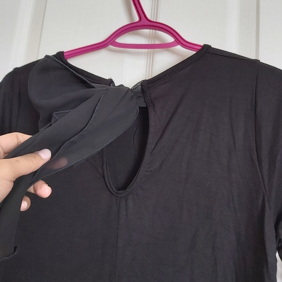 NWOT Black Lace Sleeve Top - Picture 3 of 4